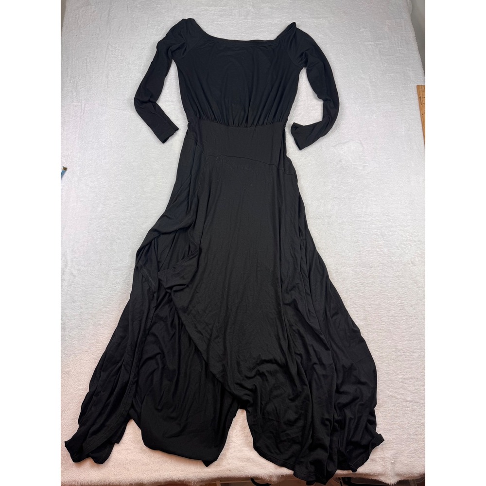 Free People Beach Black Long Sleeve High Low Tulip Hem Maxi Dress Medium